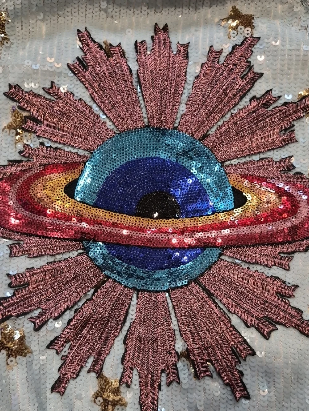 Lola and The Boys Galaxy Sequin Bomber Jacket